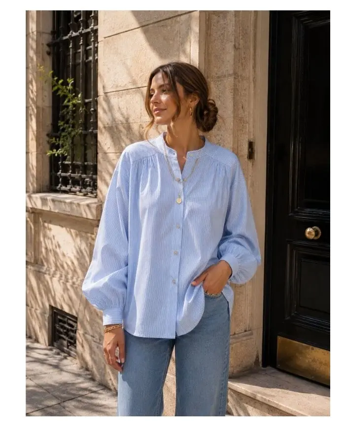 Bluse Striped I Light Blue