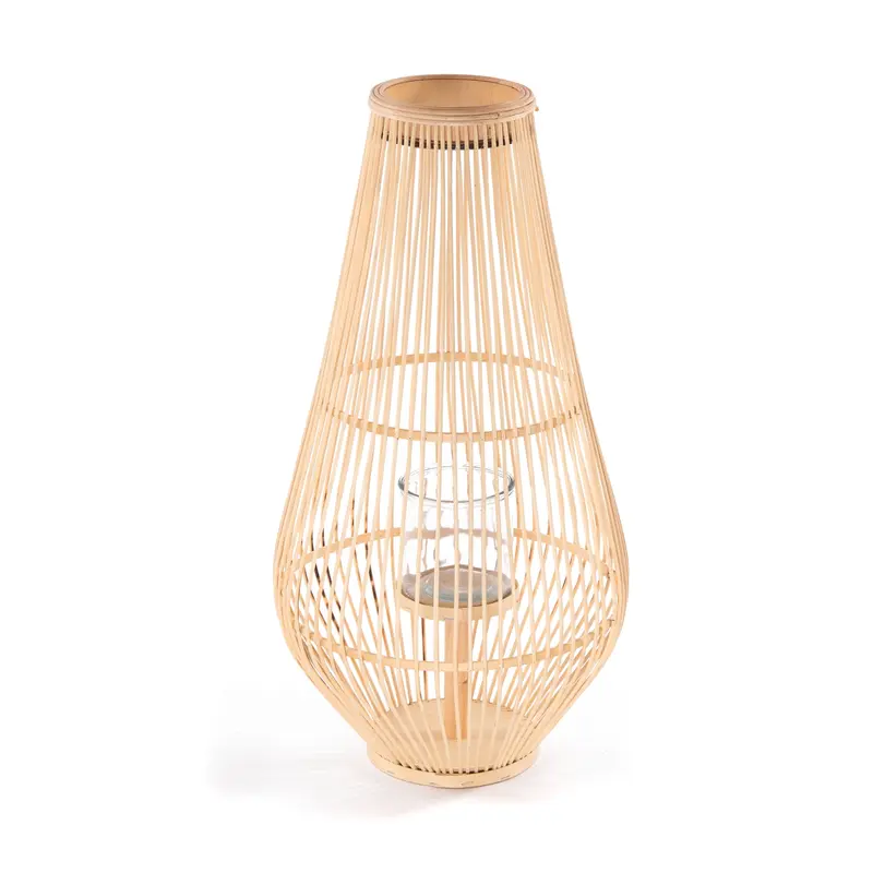 BodenLaterne "FINN" | Natur,70cm | Boho Windlicht, Kerzenleuchter