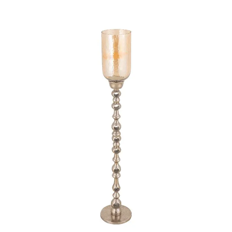 Bodenwindlicht – Gegossenes Aluminium, Rundes Design, Champagner Oberfläche, L – Tracy | PTMD