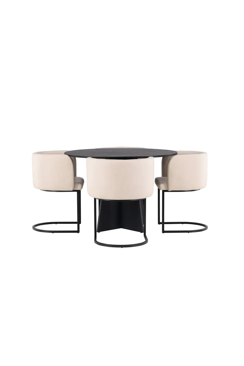 Bootcut Round Dining Set Rundes Essgruppen Set