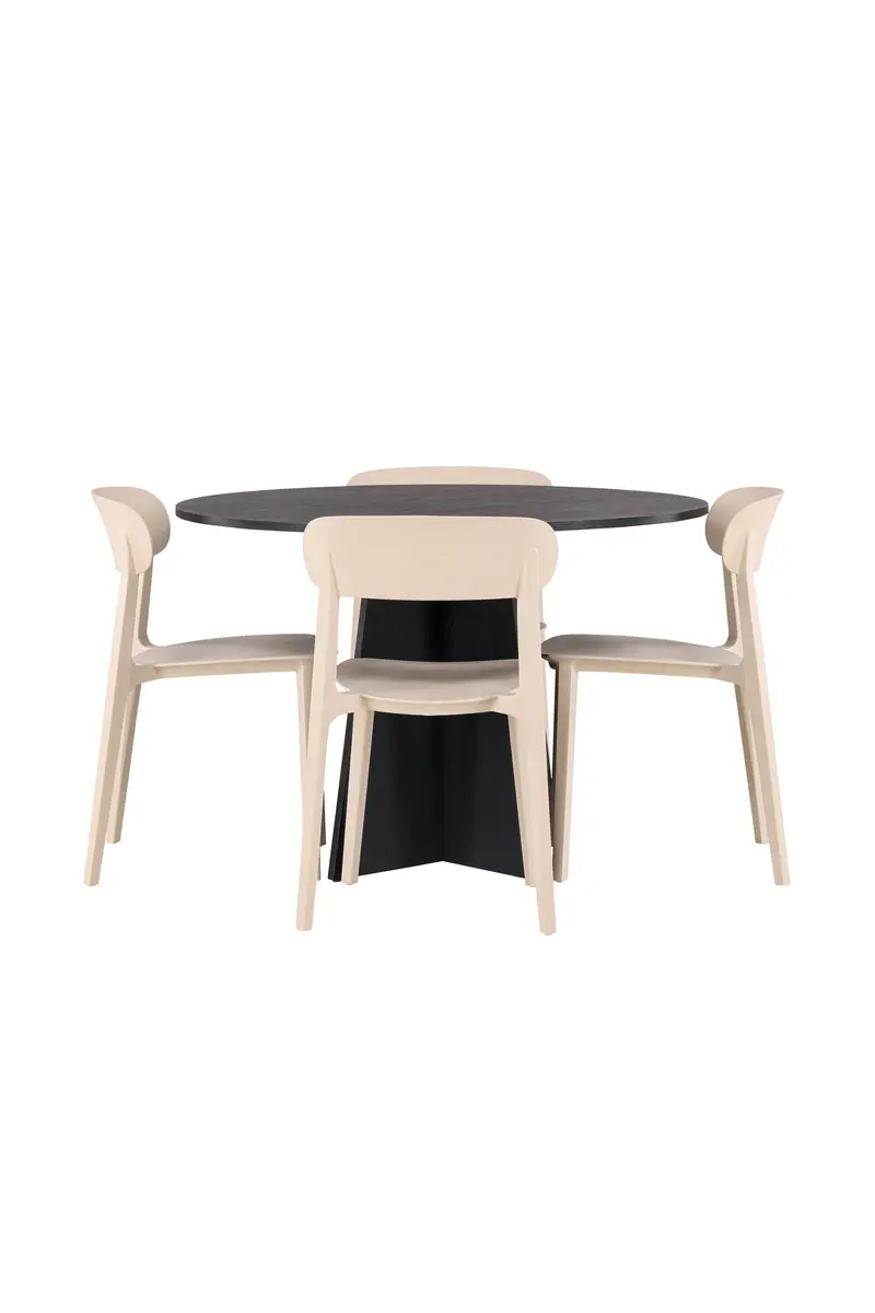Bootcut Round Dining Set Rundes Essgruppen Set
