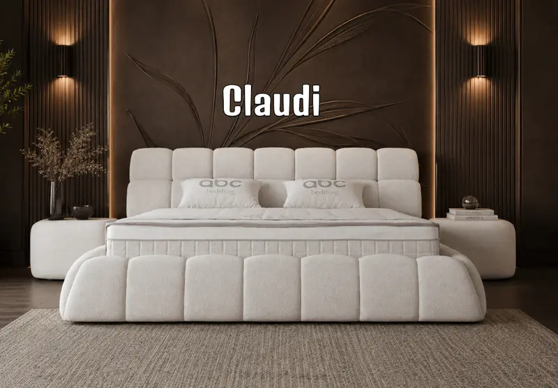 Boxspringbett Claudi Crembeige - mit Bettkasten & Stauraum, inkl. Lieferung & Montage