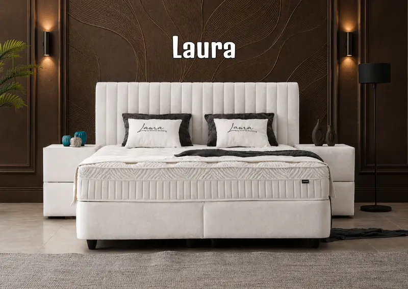 Boxspringbett Laura Cremweiß - mit Bettkasten & Stauraum, inkl. Lieferung & Montage