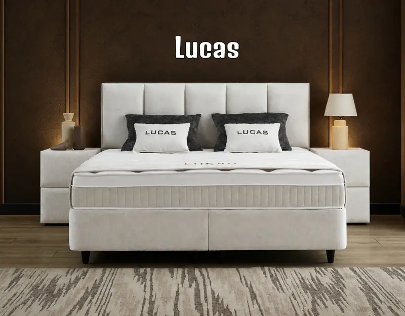 Boxspringbett Lucas Cremweiß - mit Bettkasten & Stauraum, inkl. Lieferung & Montage