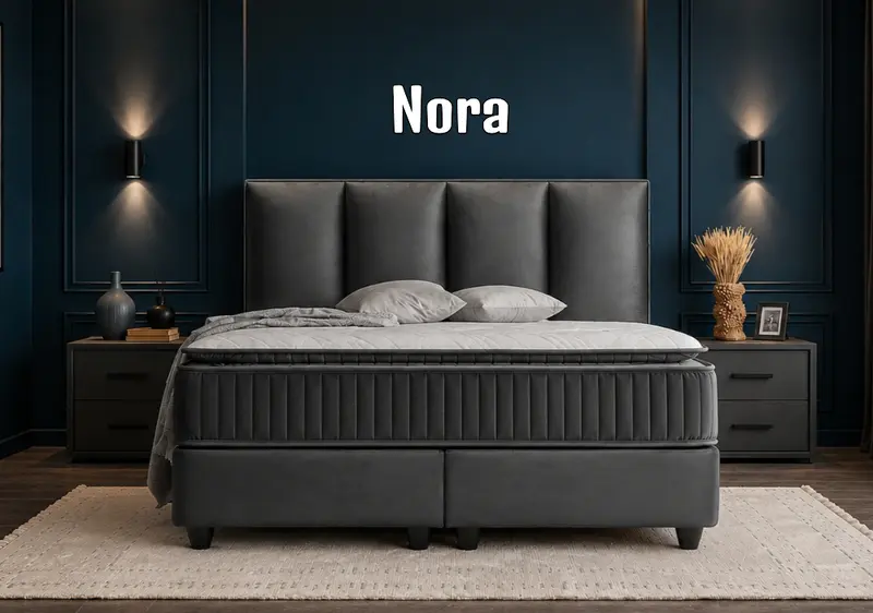 Boxspringbett Nora Grau - mit Bettkasten & Stauraum, inkl. Lieferung & Montage