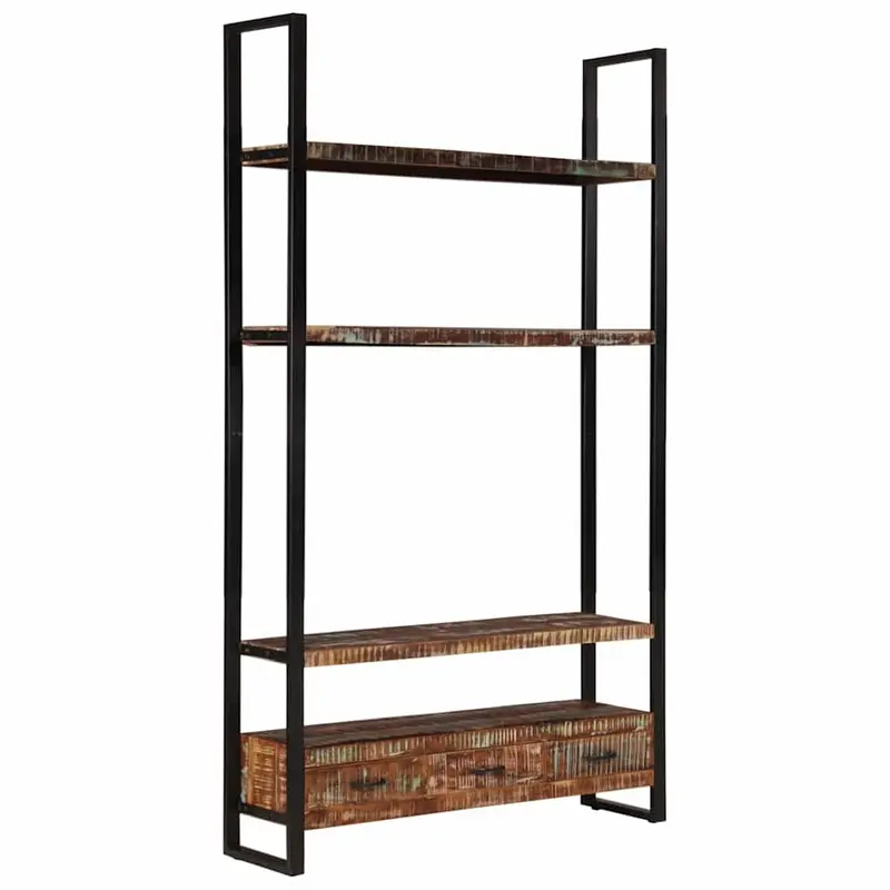 Bücherregal 118x30x200 cm Massives Altholz