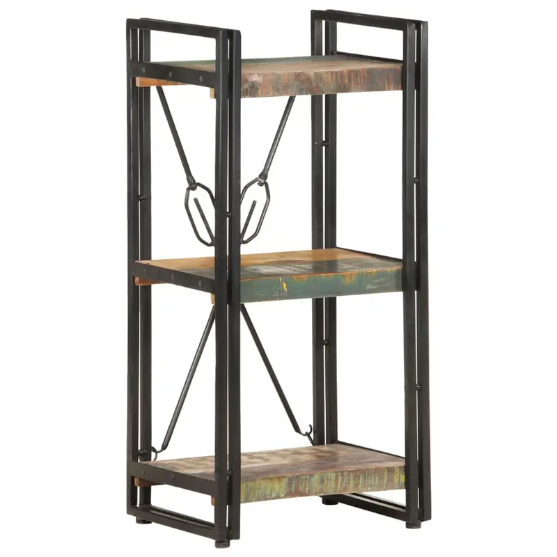 Bücherregal 3 Fächer 40x30x80 cm Altholz Massiv