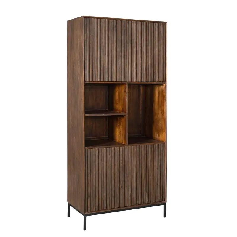 Bücherregal – Mangoholz Material, Metallgestell, Braun Farbe - Madison | Starfurn