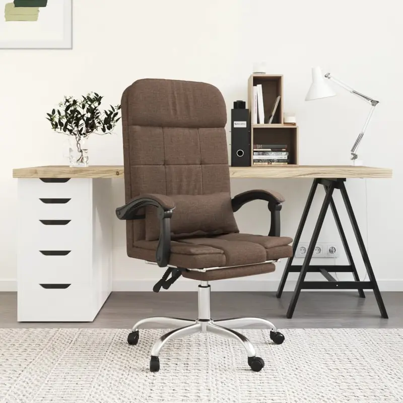Bürostuhl mit Massagefunktion Braun Stoff