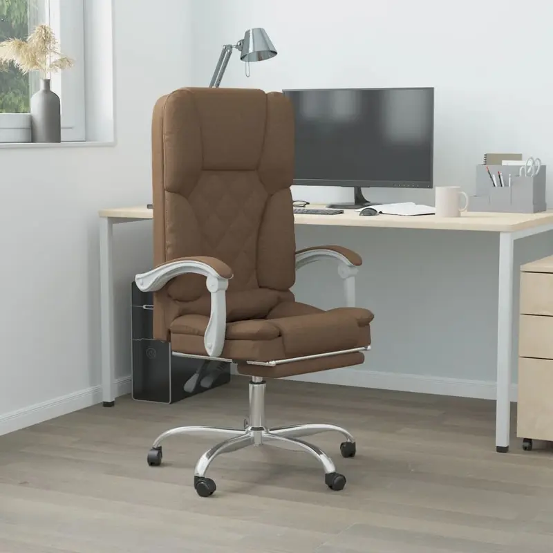 Bürostuhl mit Massagefunktion Braun Stoff
