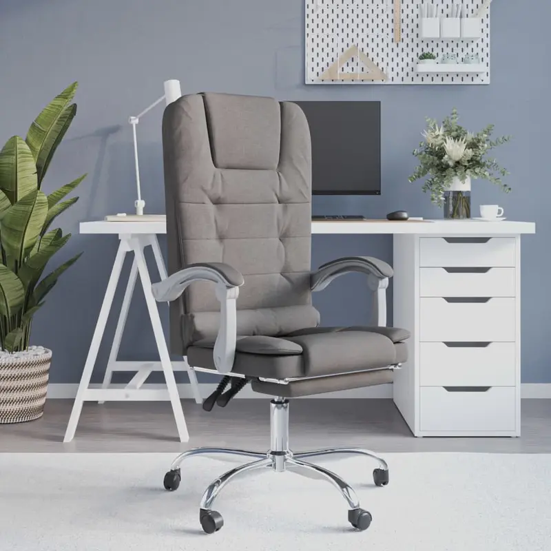 Bürostuhl mit Massagefunktion Taupe Stoff
