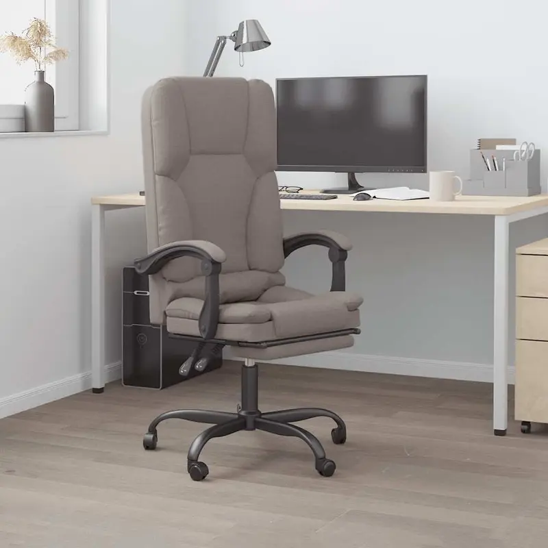 Bürostuhl mit Massagefunktion Taupe Stoff