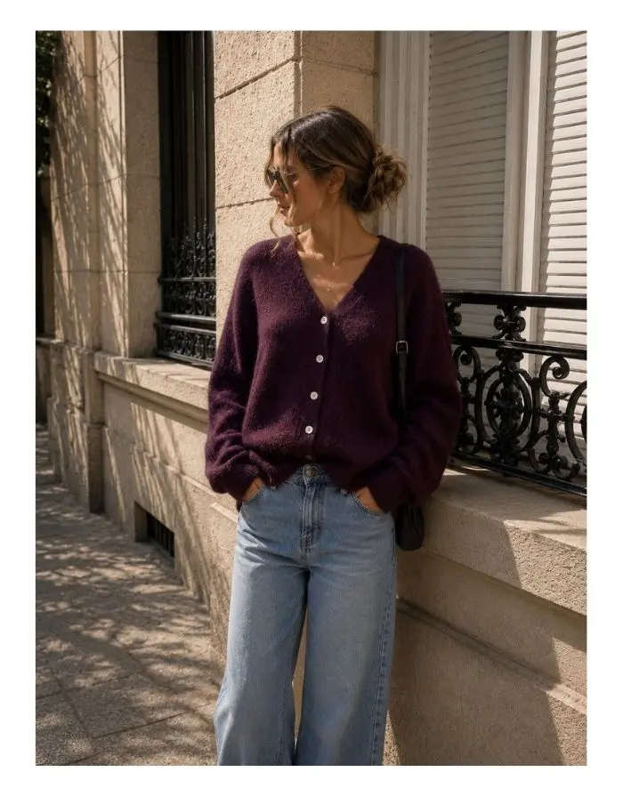 Cardigan I Plum