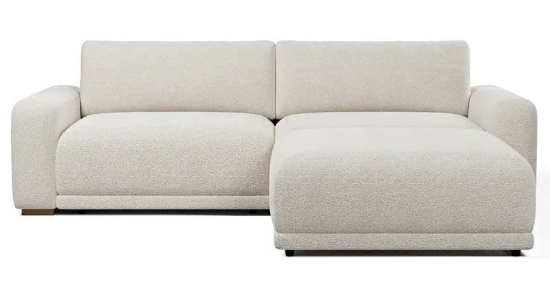 Carle 3-Sitzer Doppelarm und Hocker - Bouclé