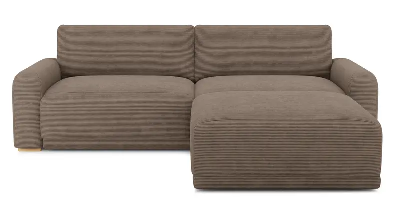 Carle 3-Sitzer Doppelarm und Hocker - Cord Velours