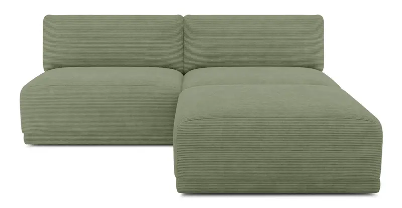 Carle 3-Sitzer Ohne Arm und Hocker - Cord Velours