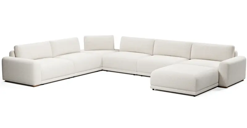 Carle 339 x 444 Sektional Doppelarm und Hocker - Bouclé