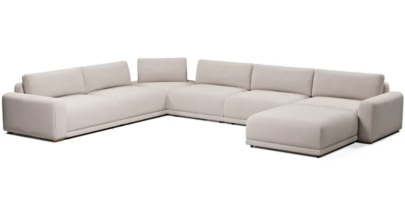 Carle 339 x 444 Sektional Doppelarm und Hocker - Samt