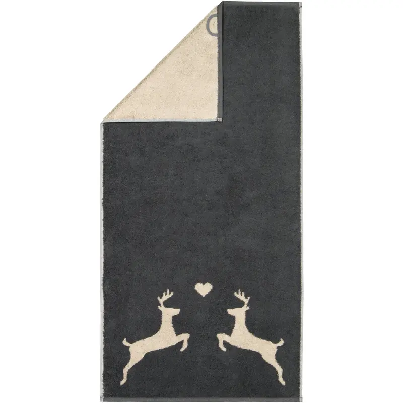 Cawö Handtuch Alpenchic Edition Hirsche 6228 granit