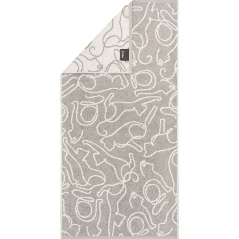 Cawö Handtuch Cute Cats 6264 platin-weiss