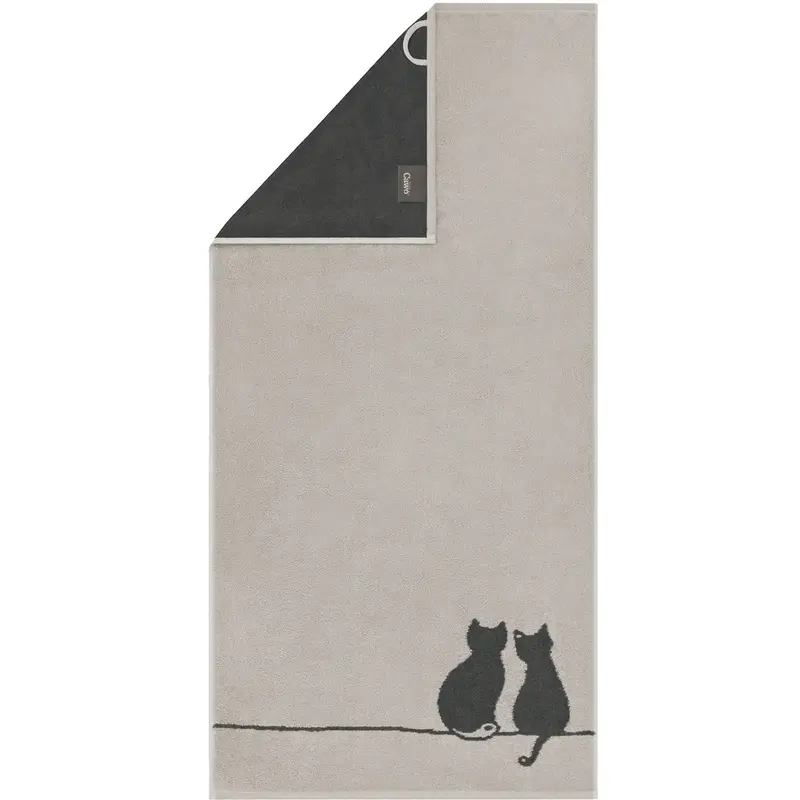 Cawö Handtuch Cute Cats You & Me 6263 platin-basalt
