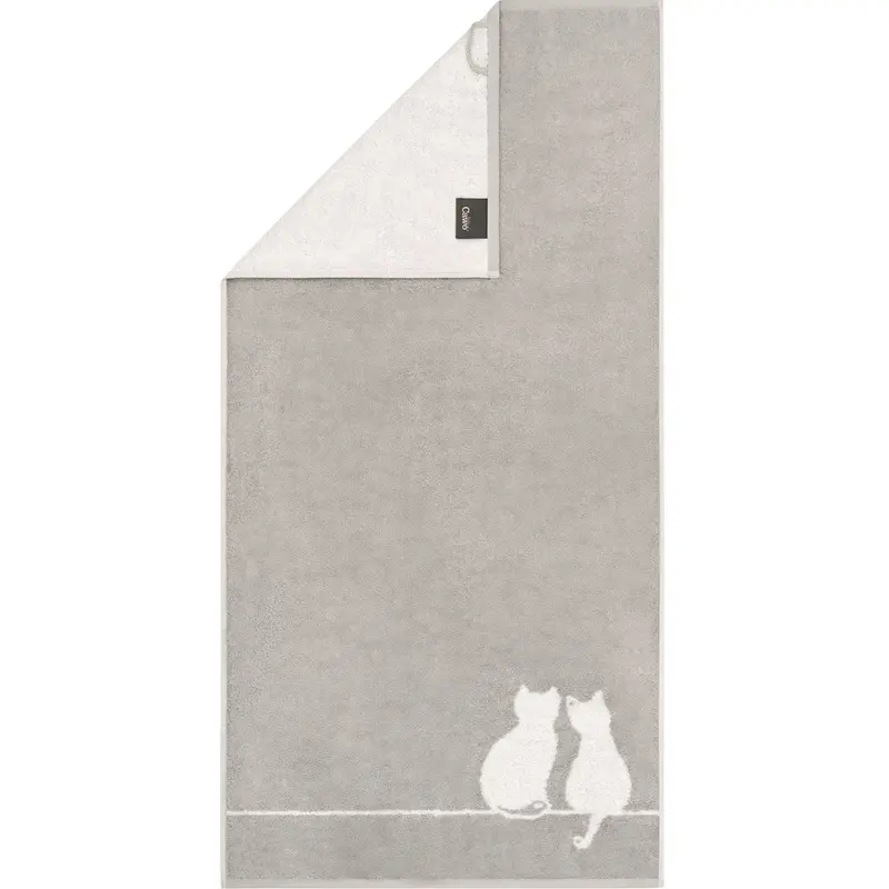 Cawö Handtuch Cute Cats You & Me 6263 platin-weiss