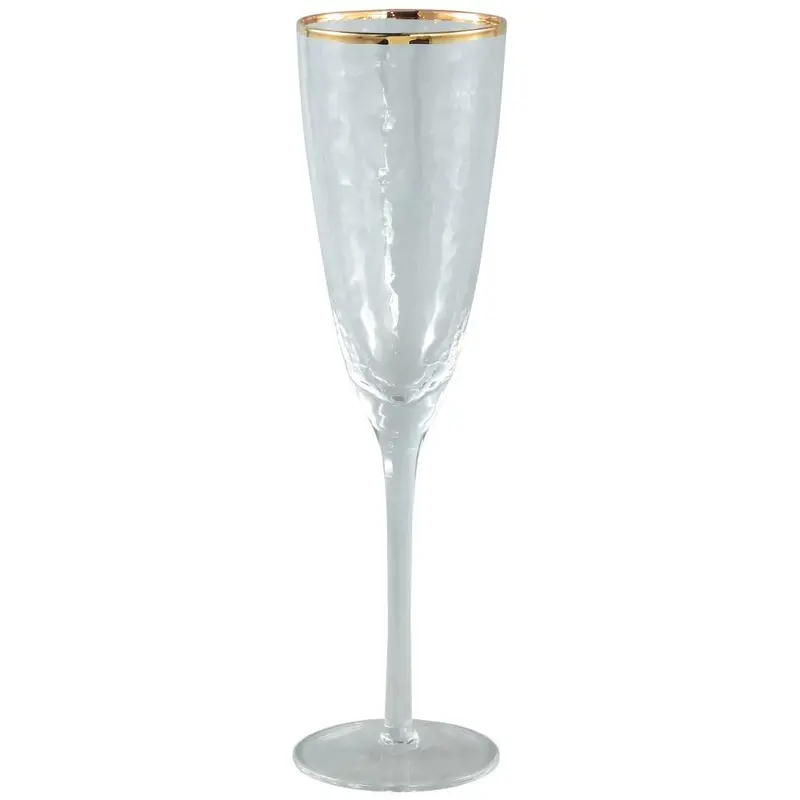 Champagnerglas – Klarglas mit Goldrand, Schlanke Silhouette, Elegantes Trinkglas - Mylene | PTMD