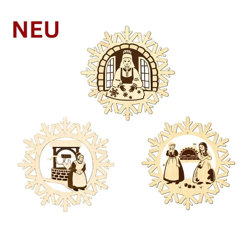 Christbaumschmuck "DEFA - Frau Holle", farbig abgesetzt, 3-er Set