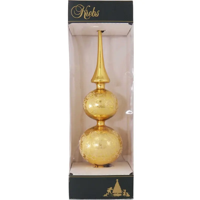 Christbaumspitze "gold" glanz aus Glas, 33 cm