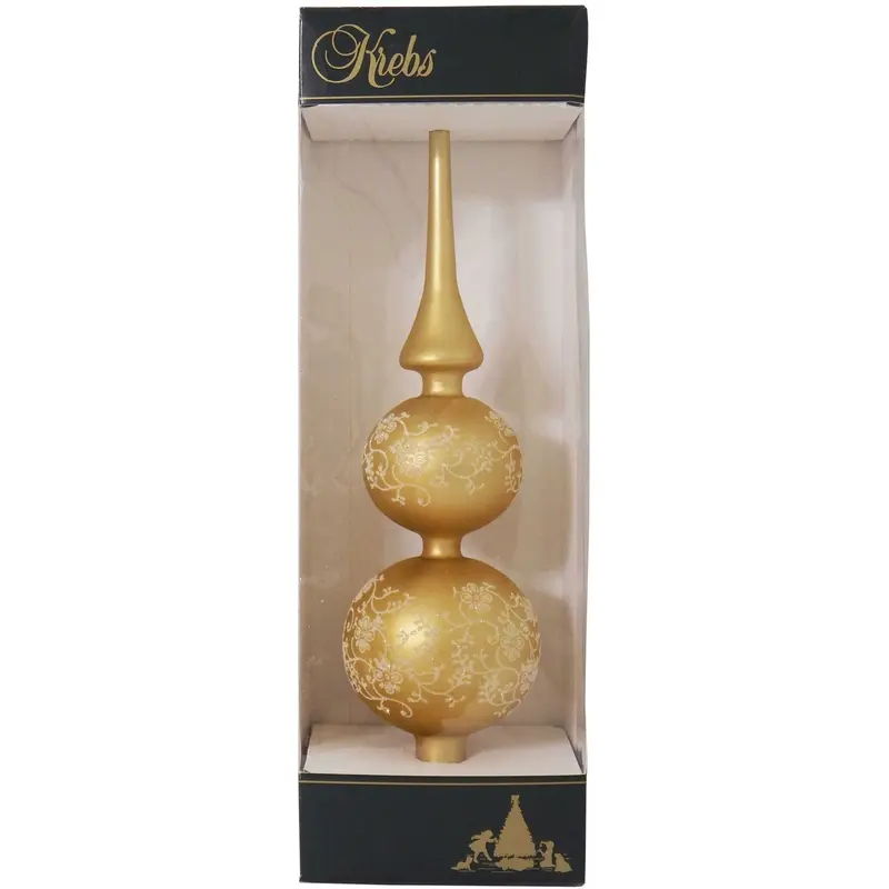 Christbaumspitze "gold" matt aus Glas, 33 cm