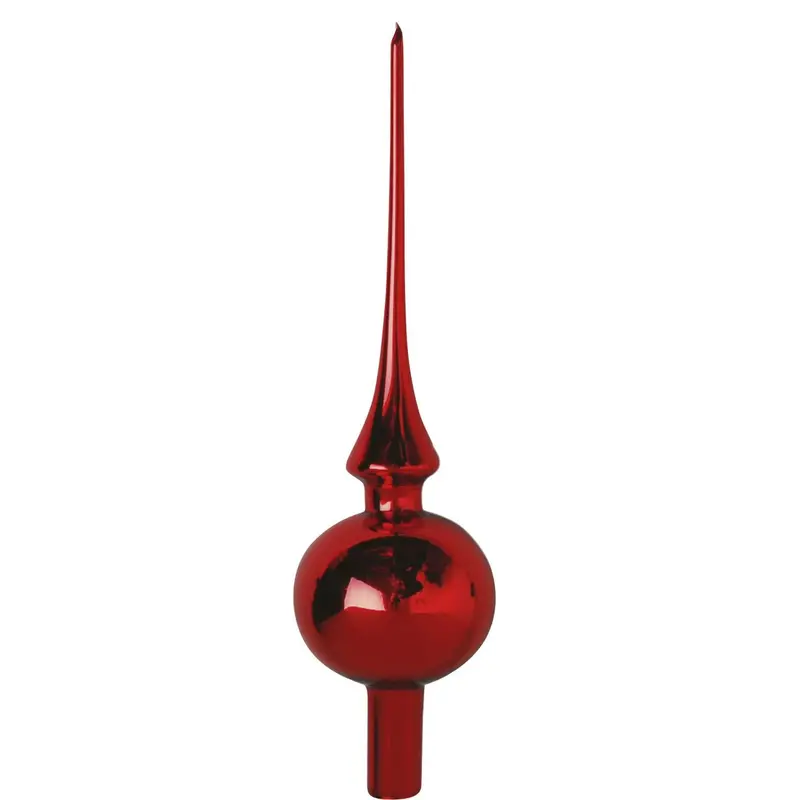 Christbaumspitze "rot" aus Glas, 30 cm
