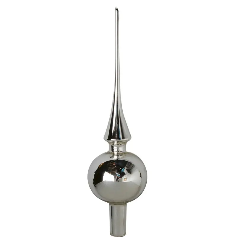 Christbaumspitze "silber" aus Glas, 30 cm