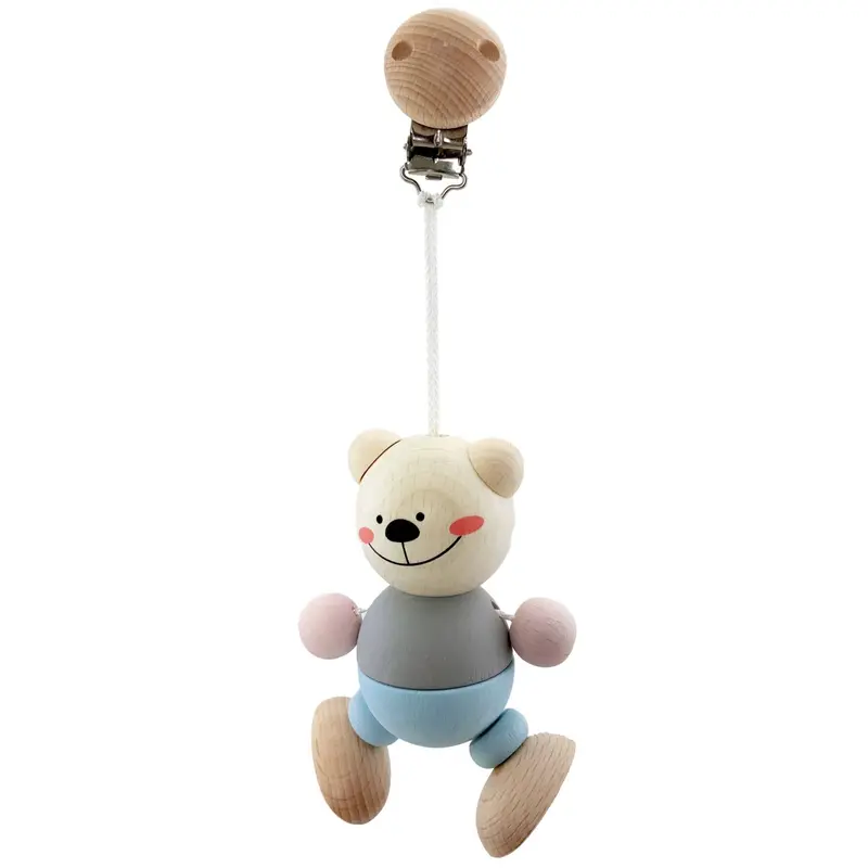 Clipfigur "Bär" natur-blau, 19 cm