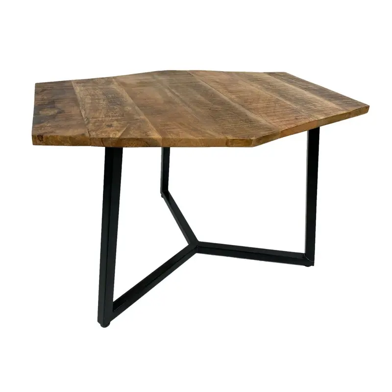 Couchtisch – Altholz, Metall Rahmen, Matte Schwarz-Tabak - Lyon | MVG Voglrieder