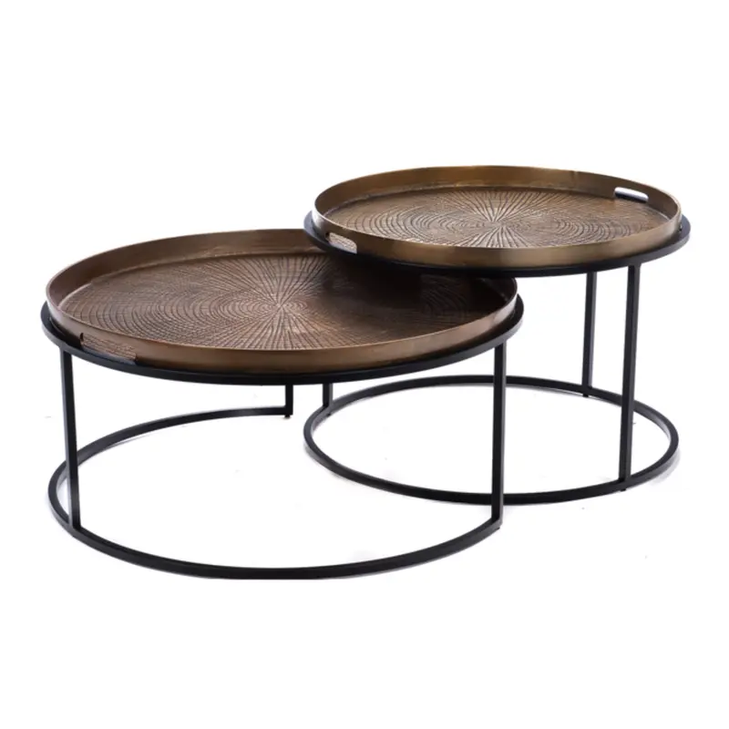 Couchtisch – Aluminiumplatte, Kupferfarbe, 2er-Set – Julie | Starfurn