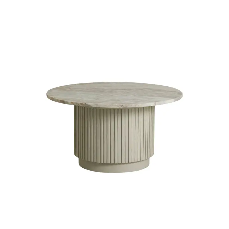 Couchtisch ERIE Ø75cm aus Marmor - Elfenbeinfarben