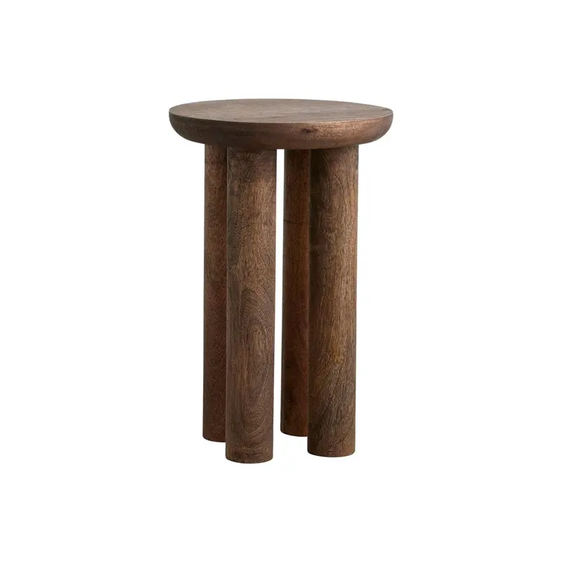 Couchtisch Helin aus Mangoholz Ø32cm - Dunkelbraun