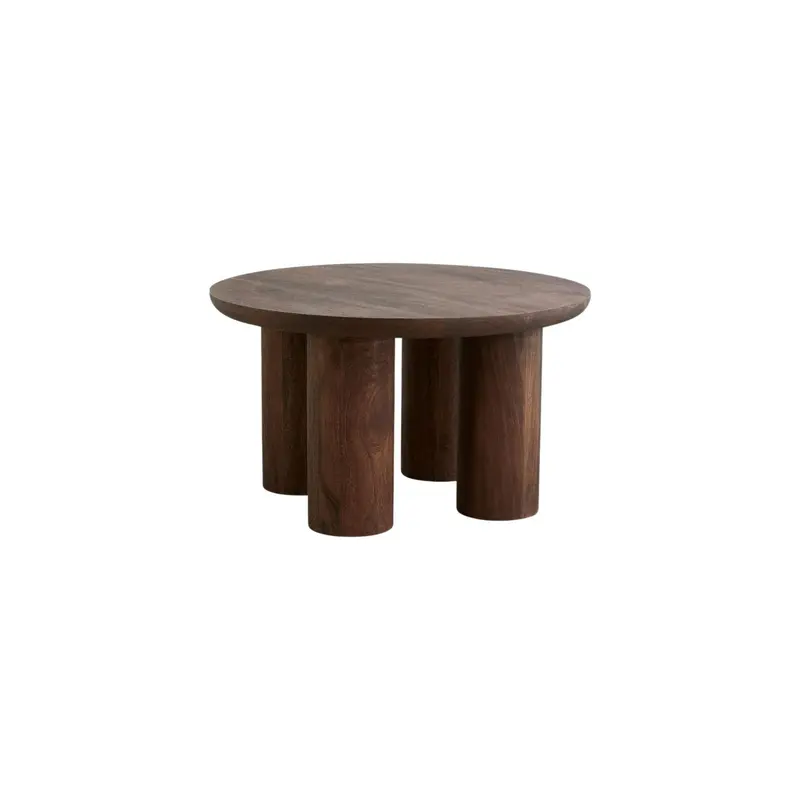 Couchtisch Helin aus Mangoholz Ø70cm - Dunkelbraun