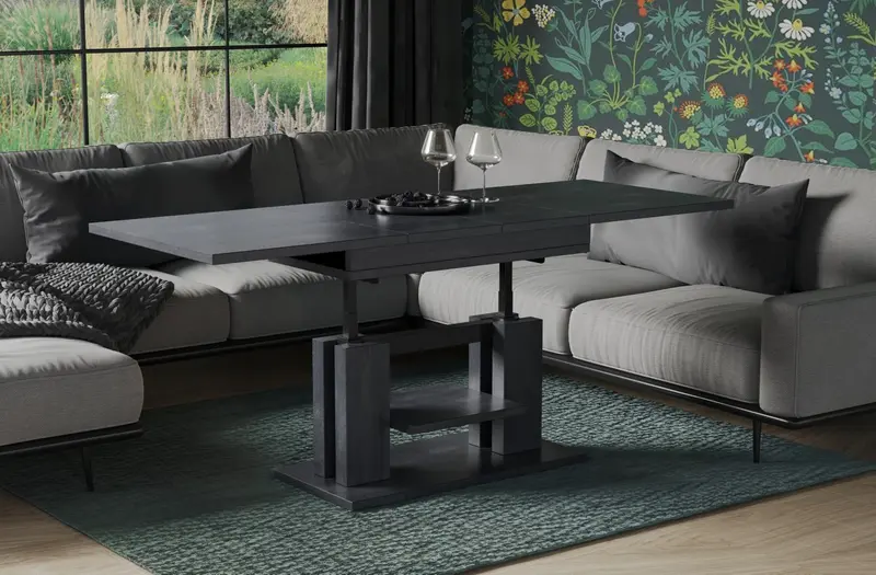 Couchtisch "Iso" 110-170cm (Beton Dunkel)