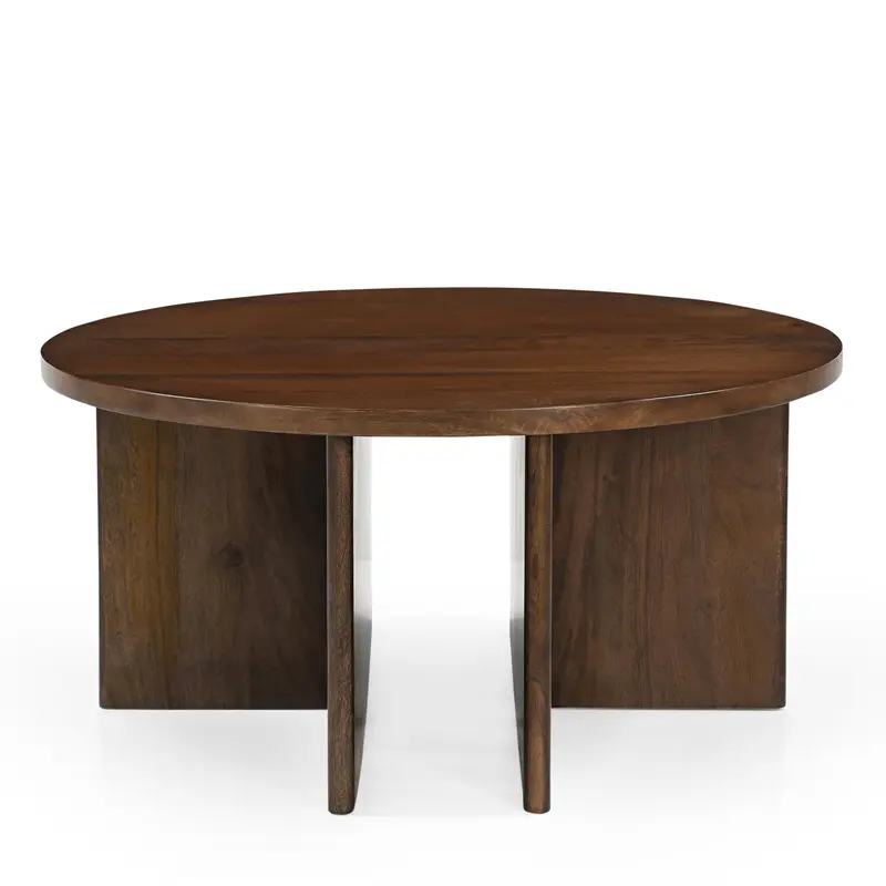 Couchtisch Jade 80cm aus Massivholz - Braun