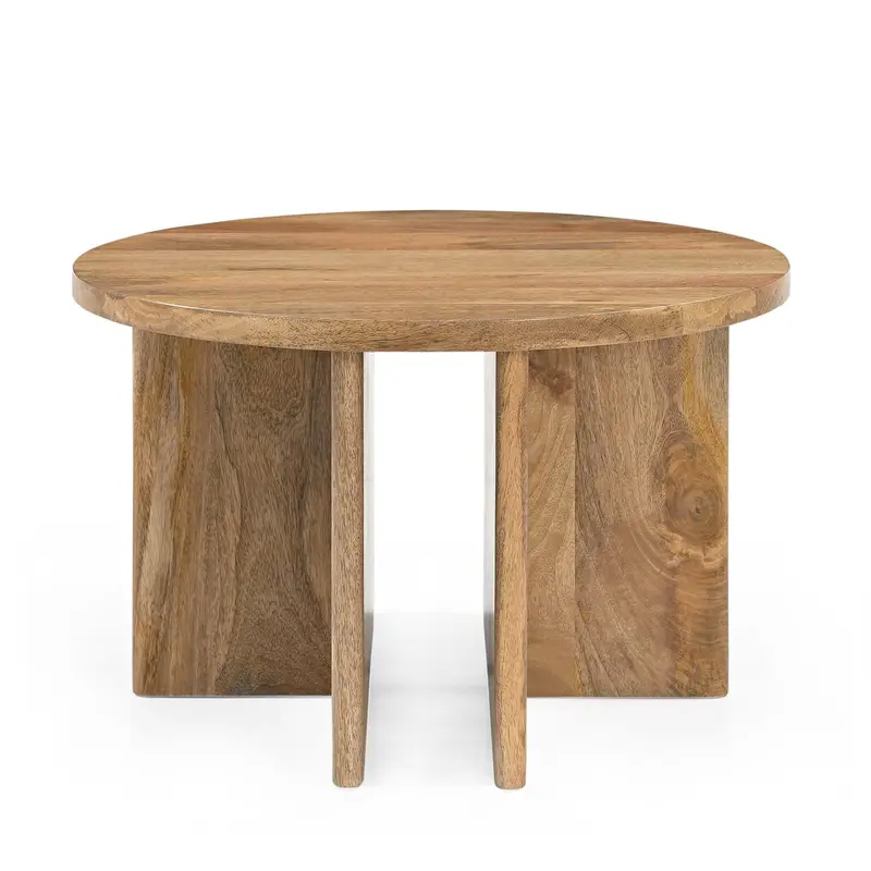 Couchtisch Jade aus Mangoholz Ø60cm - Hellbraun
