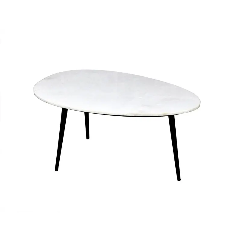 Couchtisch Luca Ø70cm aus Stein - Weiß