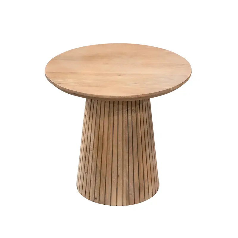 Couchtisch – Mangoholz Material, Runde Form, Natur Farbe, 50 cm - Solana | Starfurn