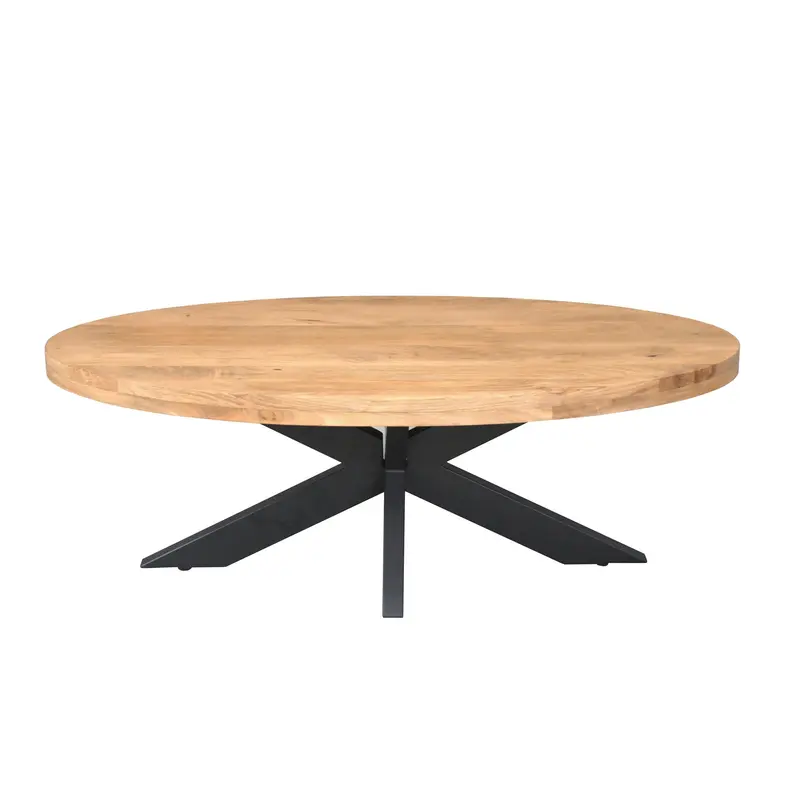 Couchtisch – Mangoholz, Naturfarbe, Ovale Form – Dakota | Starfurn