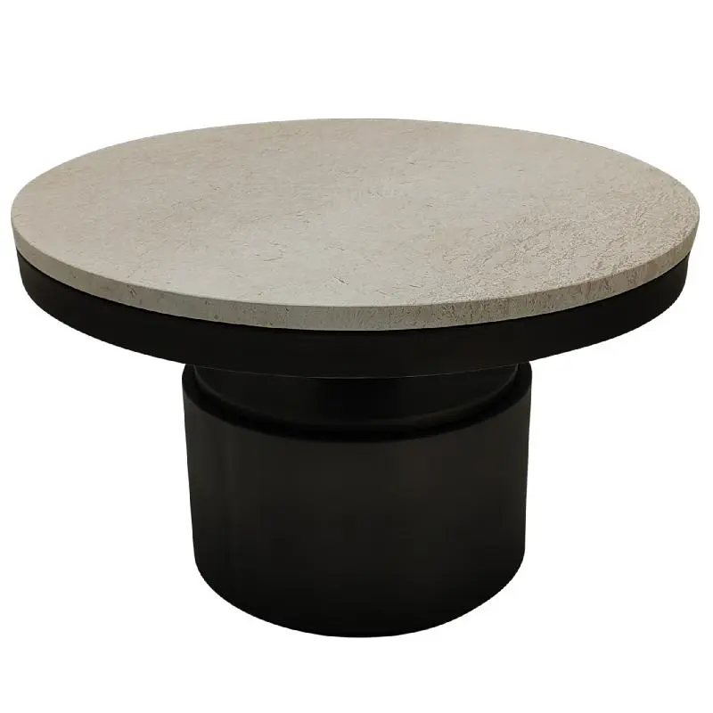 Couchtisch – Marmor Steinplatte, Creme Mink Oberfläche, Niedriges Design – Bregt | PTMD