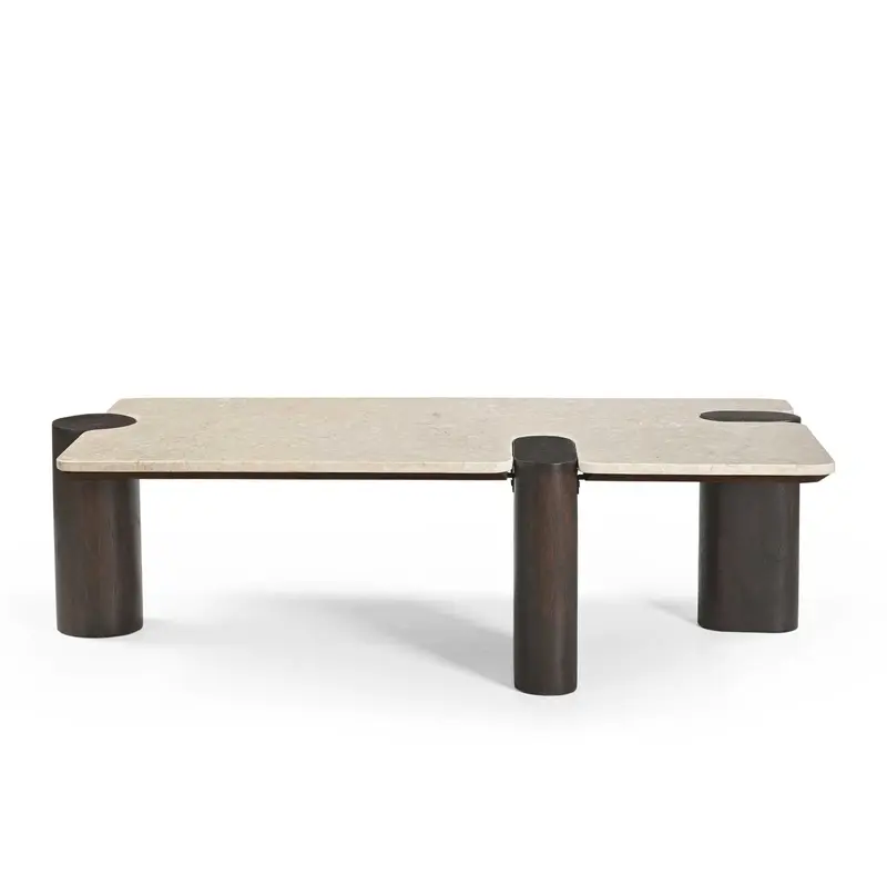 Couchtisch – Marmor Tischplatte, Mangoholz Gestell, Modernes Design – Maeve | Starfurn