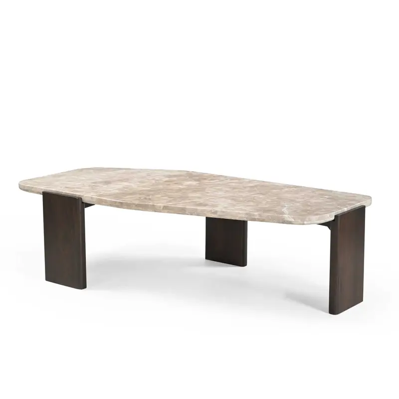 Couchtisch – Marmor Tischplatte, Mangoholz Gestell, Modernes Design – Silva | Starfurn