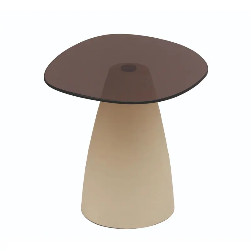 Couchtisch Mylon mit Rauchglasplatte 50cm - Beige