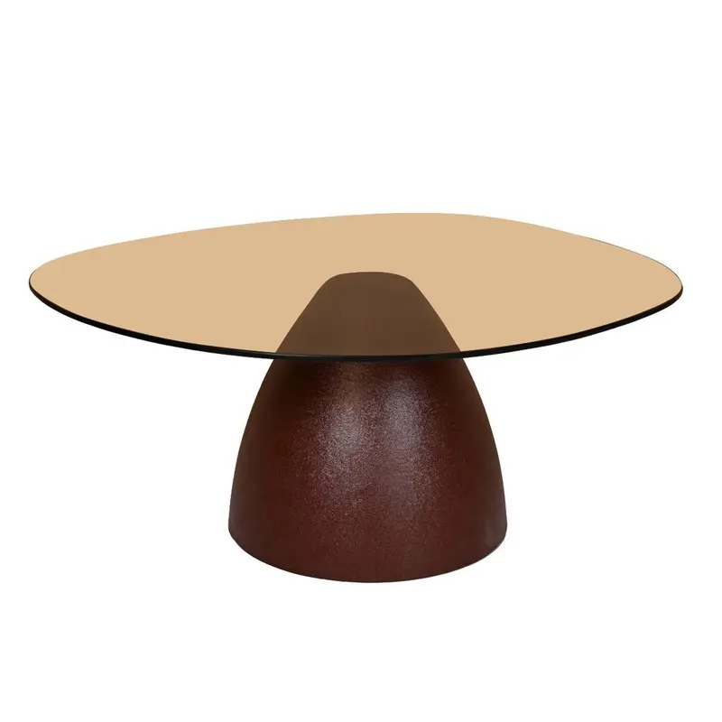 Couchtisch Mylon mit Rauchglasplatte 86cm - Bordeaux