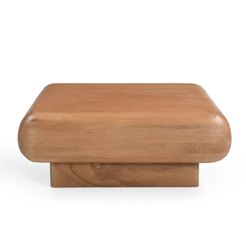 Couchtisch – Natur Mangoholz, Abgerundete Ecken, Massives Design 80 cm - Fedde | Starfurn
